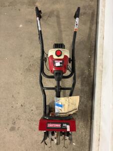 Craftsman 316.292640 32cc 2-Cycle Mini-Tiller Cultivator, 9" Width, P2 Start, Manual Included. please inspect in person
