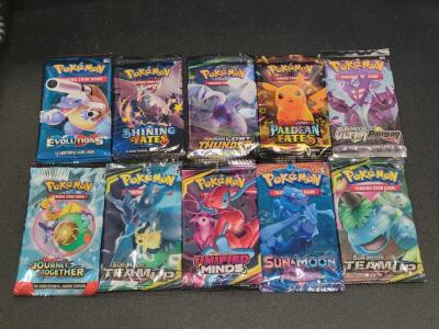 Lot of 10 Pok&eacute;mon Booster Pack Reproduction Replicas