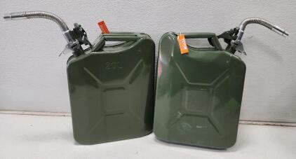 (2) VEVOR 20L Metal Fuel Jerry Can Containers