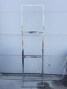 Chrome Metal Floor Standing Poster Sign Holder, Approx. 24"x36" Frame, Double Sided