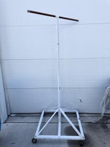 Heavy Duty Rolling Garment Rack, Adjustable Height, 60" Bar, 36" Base, Steel Frame