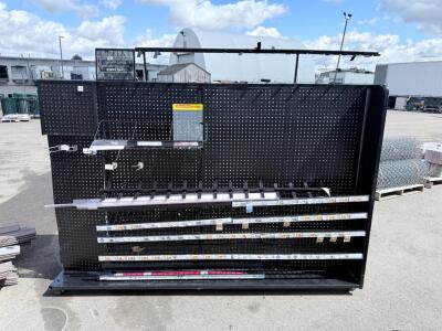 Retail Gondola Shelving Display, Black, Pegboard, 8 ft x 6 ft, Accessories Included