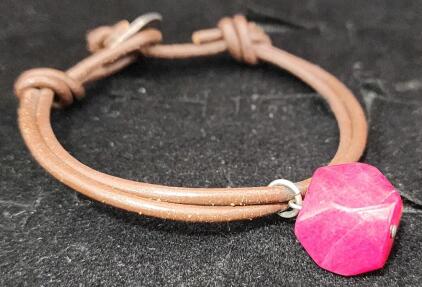 (1) Athens Protasio Red Stone Cord Bracelet