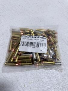 OakIsland Ammunition .38 Special 158gr FMJ, 100 Rounds, Brass Case, Lot 01A38-158FMJ-R
