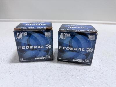 Federal Top Gun .410 Bore 2-1/2" 8 Shot 1/2 oz 1330 FPS Clay Target Shotshells, 25 Rounds/Box