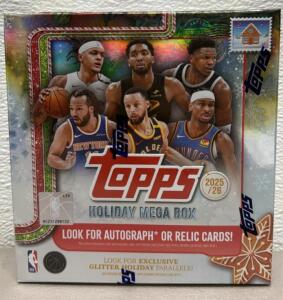 Topps Holiday Mega Box Basketball 2025/26, 100 Cards, 10 Packs, Sealed, NBA Licensed, NC251298152