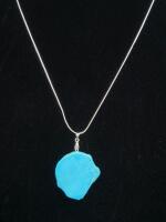 (1) Turquoise Free-form Slice 24" Necklace