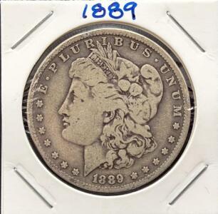 1889-O Morgan Silver Dollar, New Orleans Mint, 90% Silver, Circulated, 38.1mm, No Certification