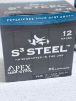 Apex S3 Steel 12 Gauge 3" #4 Shot 1 1/4 oz 1450fps 25rd Box Steel Hunting Ammunition - 4