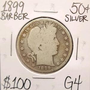 1899 G4 Barber Silver Half Dollar