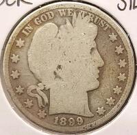 1899 G4 Barber Silver Half Dollar - 2