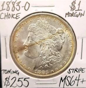 1883-O MS64+ Choice Silver Morgan Dollar