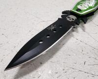 (2) Frost Cutlery Tac Xtreme Skeleton Coffin Linerlock Stainless Steel Blade Aluminum Handle - 2