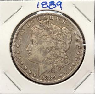 1889-O Morgan Silver Dollar $1, New Orleans Mint, 90% Silver, Circulated