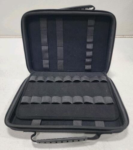 Large Black Soft Organizer Case w/ Zipper & Handle for Knives, Tools, Markers