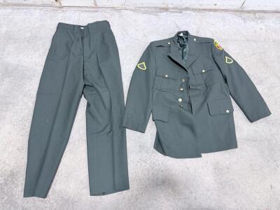 U.S. Army Enlisted Dress Green Uniform Set, DSCP, 32XL Pants, NSN 8405-01-341-9988, Jacket & Trousers
