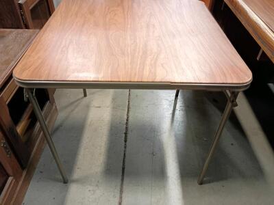 Samsonite 34" Square Folding Table, Laminate Top, Steel Frame, Rounded Corners