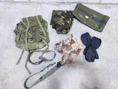 British Military PLCE Bergen Rucksack Set 100L w/ Web Belt, Camo Suit, Mittens & Gaiter UK Surplus