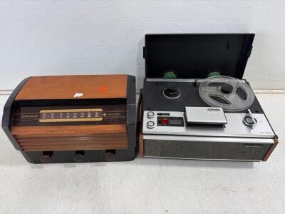 Sony TC-106A Reel-to-Reel Tape Recorder, 7" Reel, Sony-Matic, Solid State, Wood Veneer, Japan. please inspect in person. powers on