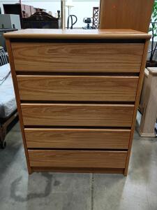 5-Drawer Woodgrain Dresser, Modern Design, Approx. 31"W x 16"D x 41"H, Engineered Wood