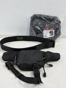 Attack! OrGear Tactical Belt, 5.11 Waist Pouch & Diplomat Gear Pack Rat Pouch Set, Black