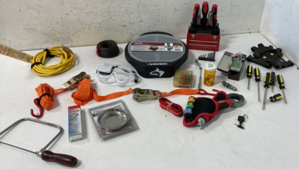 Husky Seat Storage Organizer, Extension Cord Magnetic Ashtray Parts Holder, Dremel Bits, & More