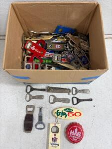 Large Vintage Beer Bottle Opener Lot &ndash; 50+ Pieces, Advertising Breweries USA/Canada/Germany