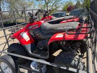 (2) 2008 Polaris Trail Boss 330 4-Wheelers And Trailer - 14