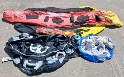 Nitro 3-4 Person Banana Boat & 2-3 Person Round Inflatable Towable Tubes with Electric Pump