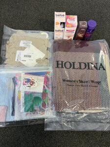 Bulk Lot: Holdina Shawl Wrap, Myo-Inositol Supplement, Balloons, Mario Party Set, FeverAll, b&eacute;b&eacute; Bottoms