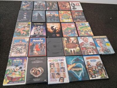25 Movie DVD Lot: Family, Action, Animated & Superhero Films &ndash; Batman, Disney, Spider-Man, Spongebob