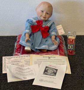 Amanda Porcelain Doll, Yolanda Bello, 1988, Knowles, Limited Edition, COA, Blocks & Tag