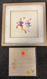 Disney Treasures The Lion King 1994 Limited Edition Etching, Simba & Nala, COA, Framed #1/250