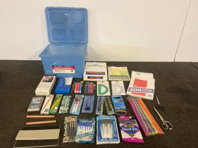 BIC, Sharpie, PaperMate, Mead Supplies &ndash; Pens, Pencils, Paper, Storage Bin, Scissors
