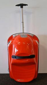 Red Car-Themed Children's Hard-Shell Rolling Suitcase with Spinner Wheels and Telescopic Handle