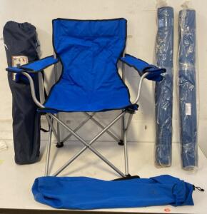 MAC Sports BA-134 Folding Camp Chair Blue, Steel Frame, 225 lb Capacity, Carry Bag Included- Anime Mats -