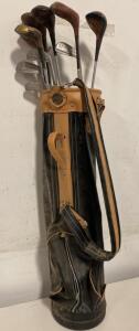 Vintage Spalding Golf Clubs Set with Craft Masters Leather Golf Bag, 1950s&ndash;1970s, 10 Clubs