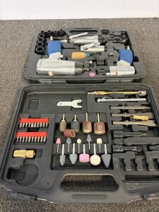 EX-CELL Pneumatic Tool Kit: 1/2" Impact Wrench, Ratchet, Air Hammer & Die Grinder w/ Accessories