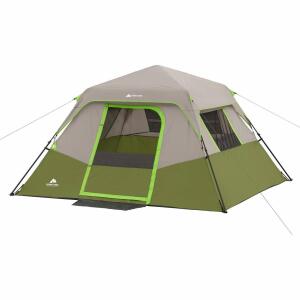 Ozark Trail 6-Person Instant Cabin Tent, Olive/Gray/Lime Green
