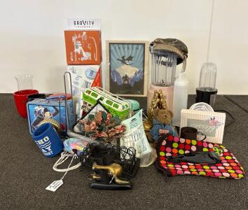 Large Mixed Lot - Kitchen Appliances, G.I. Joe Lunchbox, Skyrim Poster, Blenders, D&eacute;cor