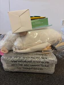 Plush Lamb Stuffed Animal Toy, White, 18", Polyester, Surface Washable, Sealed Packaging, Homie Future Refrigerator Deodorizer & More