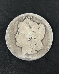 Morgan Silver Dollar, New Orleans Mint "O", 90% Silver, Heavily Worn AG Condition