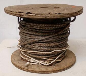 Steel Wire Rope Cable, Approx. 1/2" x 150 ft, 6x19 Construction, On Wooden Spool