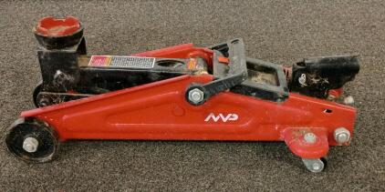 MVP Hydraulic Floor Jack, 2 Ton Capacity, Red/Black, Steel, 13" Max Lift Height, Used Condition