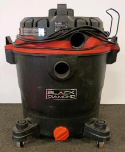 Black Diamond 16 Gallon Wet/Dry Vac, 6.5 HP, VJH1612PF 3801, 120V, 12A, Black/Red Without Hose