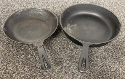 (2) Cast Iron Skillets - 9” And 10-1/8”