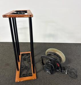 Wen Model 10 10" Orbital Car Waxer & 4-Tier Wood/Metal Storage Rack, 3000 OPM, 3.0A