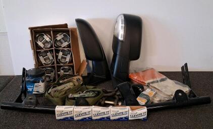 Variety Car Parts, Mopar Outside Rear Window Mirrors, Straps, Ball Bearings, Bungee Ect