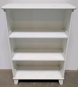 White Wood Bookcase Three Shelf 36"x14"x42" Classic Style