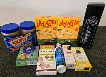 Skippy Peanut Butter Twin Pack, Velveeta Skillets Dinners, Olay SPF 15, Carmex Wax, Jason Biotin & More